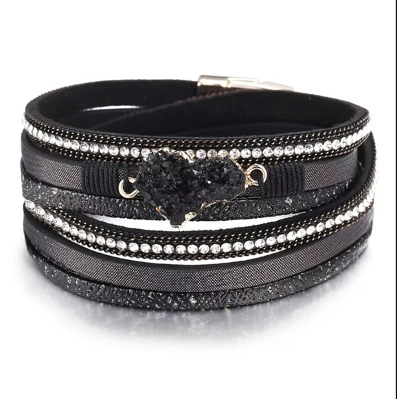 Fashion Jewelry Jewelry - Bracelet/cuff Vegan Leather Multilayered Black